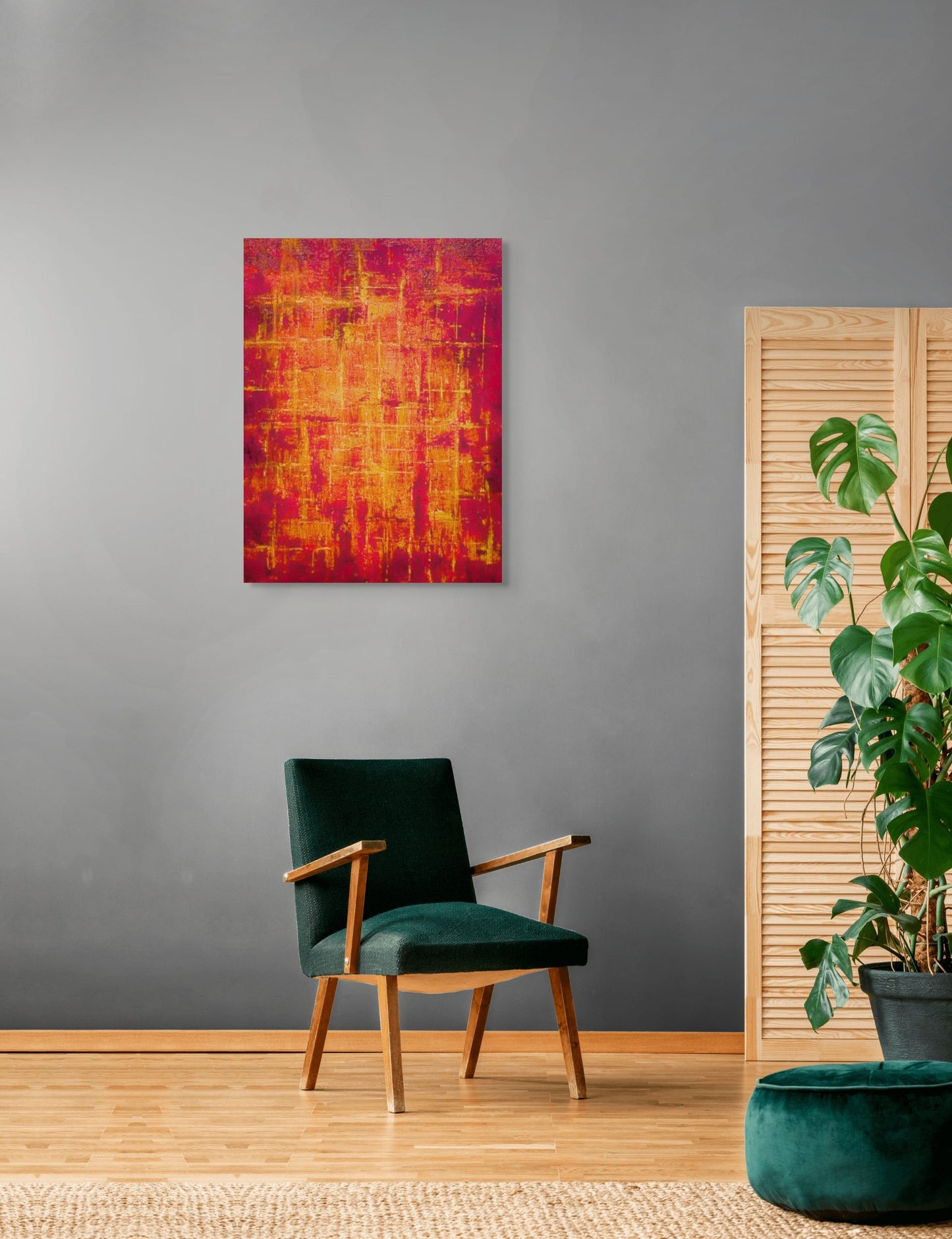 Red Heat Abstract - Paper Print