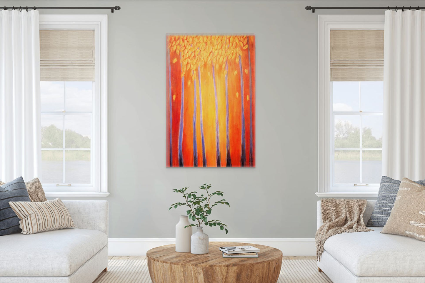 Golden Leaves in Fall - Canvas Print