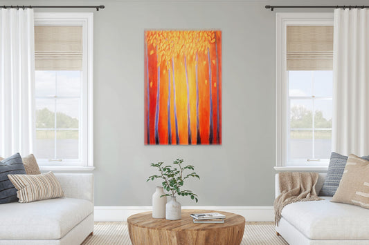 Golden Leaves in Fall - Canvas Print