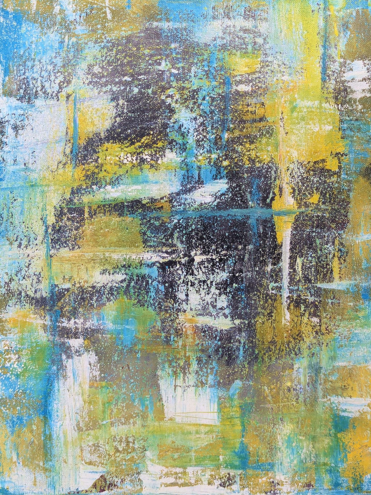 Green & Blue & Gold Abstract - Paper Print