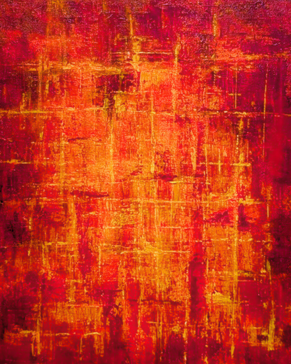 Red Heat Abstract - Paper Print