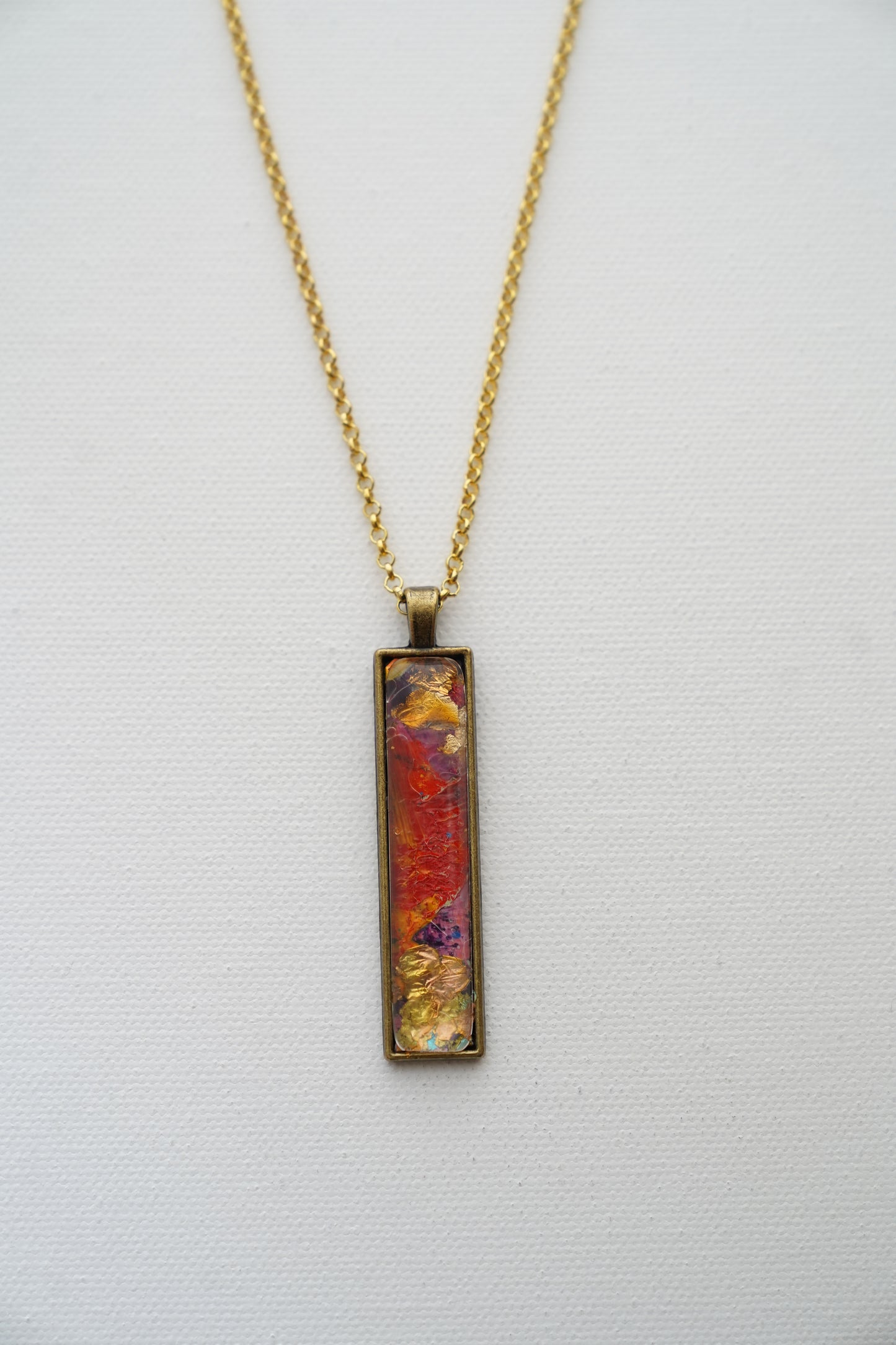 Long Narrow Pendant - Wearable Art
