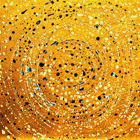 Gold with white & blue dots - Original