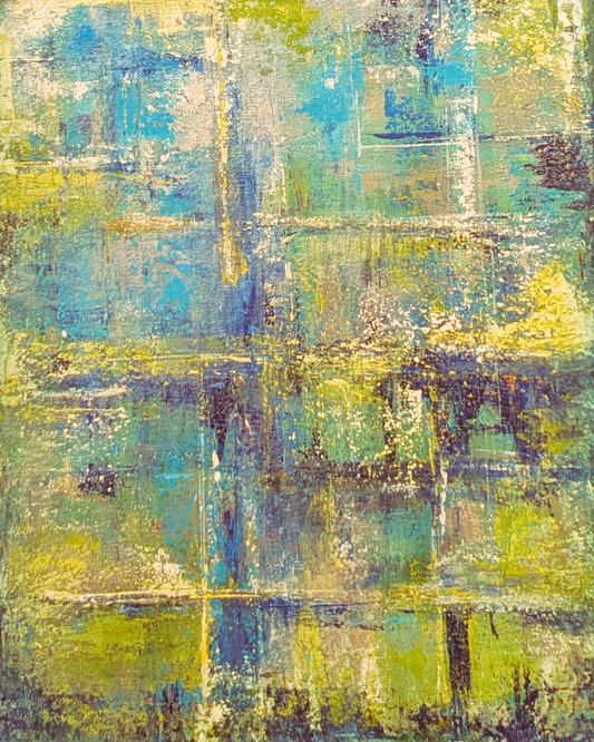 Abstract in Blues and Greens - Original
