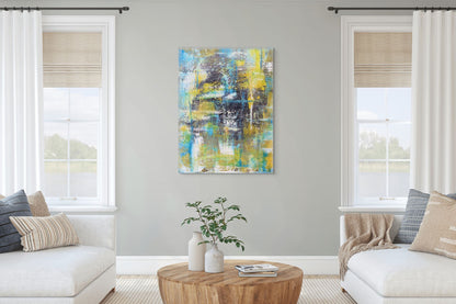 Green & Blue & Gold Abstract - Paper Print