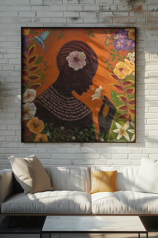 She Blooms in the Light - Paper Print