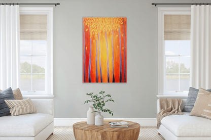 Golden Leaves in Fall - Canvas Print