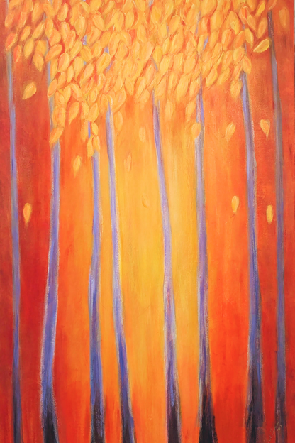 Golden Leaves in Fall - Paper Print